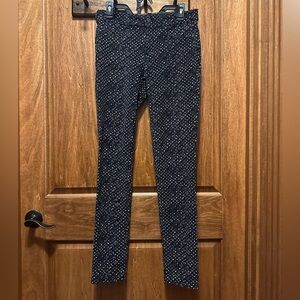 Pilcro Black Straight-Leg Pants with Dot Print